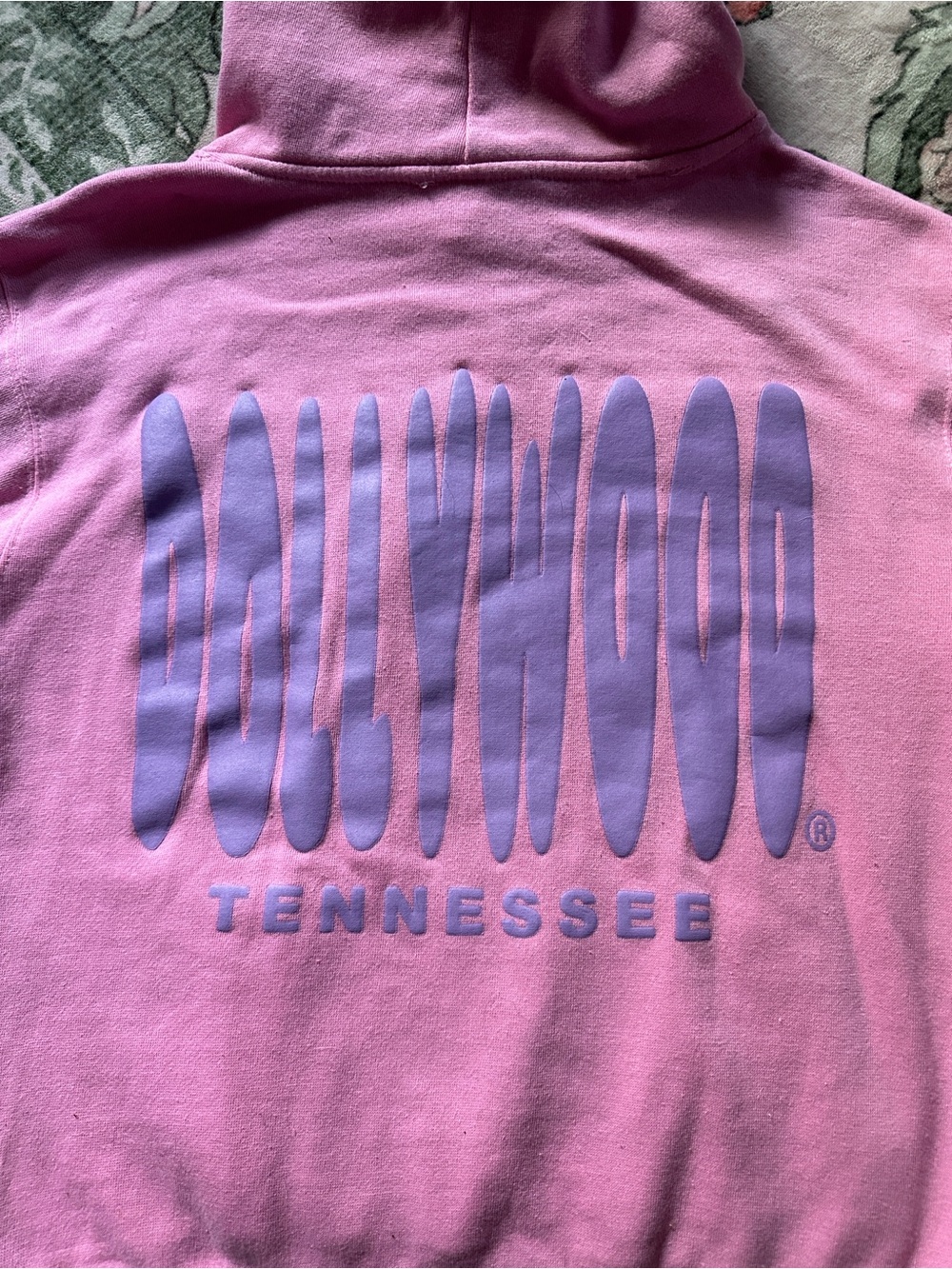 Pink Dollywood Pullover Hoodie with Lavender/Lilac Graphics Size Small - Picture 8 of 11